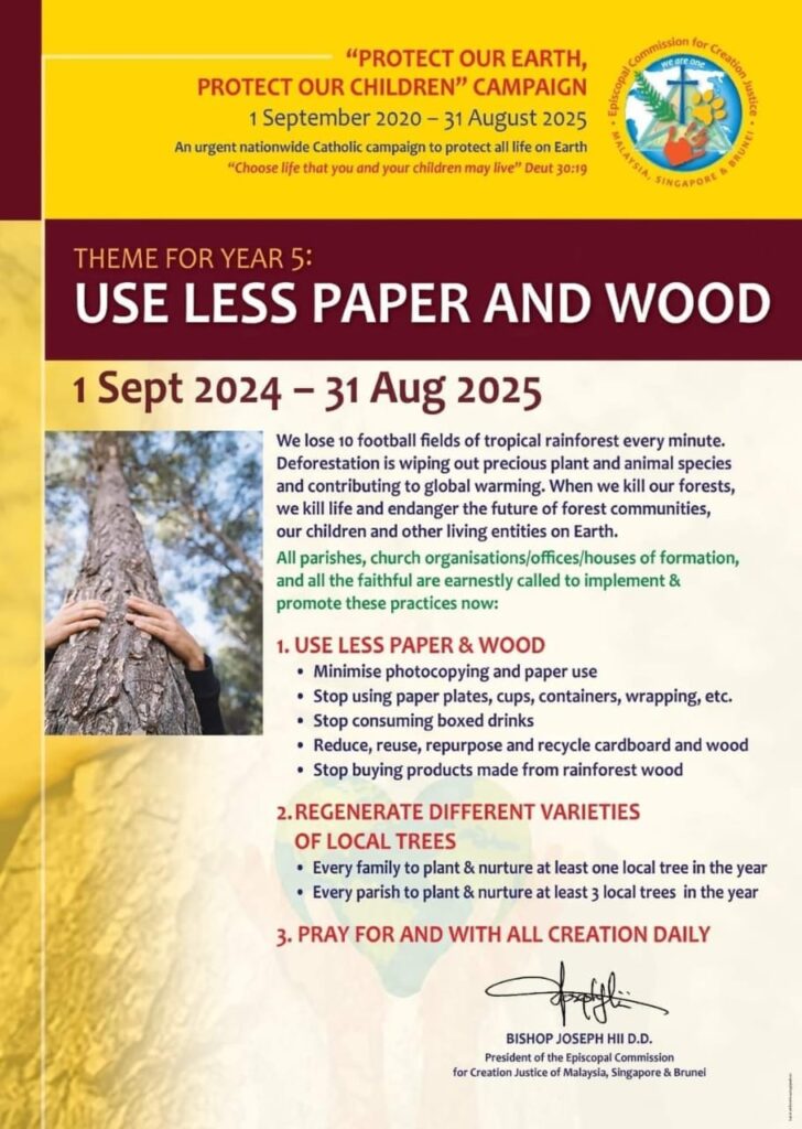 “PROTECT OUR EARTH PROTECT OUR CHILDREN” CAMPAIGN ( THEME FOR YEAR 5; USE LESS PAPER AND WOOD ) 01 SEPT 2024-31 AUG 2025 Copy